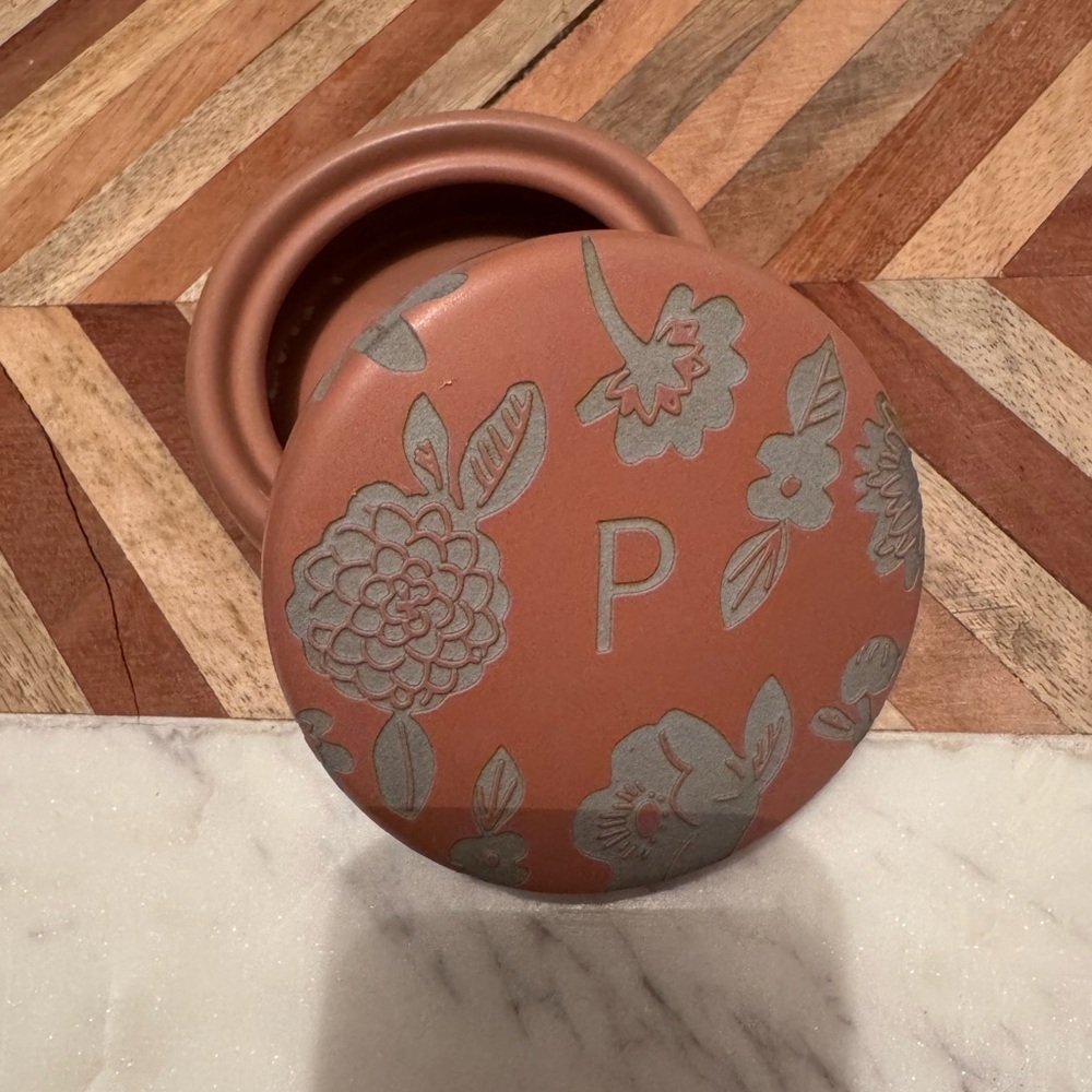 Anthropologie - Floral Terracotta Trinket Box